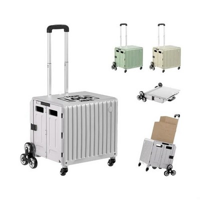Foldable Utility Shopping Cart with Stair Climbing Wheels