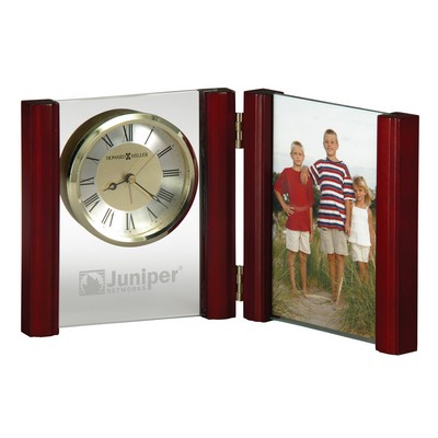 Alex Hinged Wood & Glass Portrait Clock