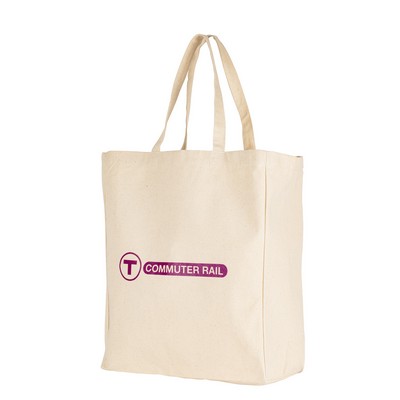 Natural 12 Oz. Cotton Canvas Grocery Tote Bag - 15"x18"x6"
