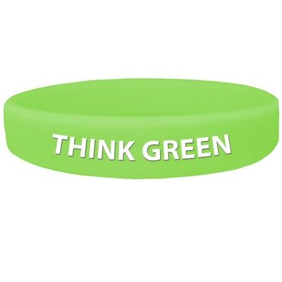 100% Silicone Bracelet (Debossed With Color Fill)