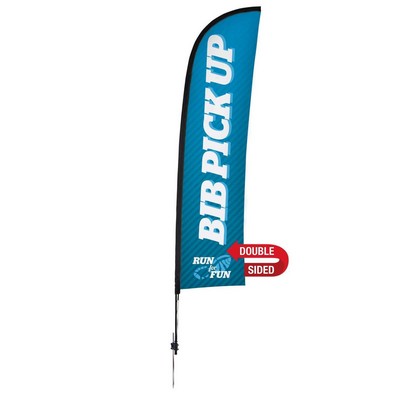 13' Premium Blade Sail Sign Flag, 2-Sided, Ground Spike