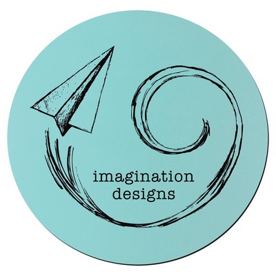 3 3/4" Round Teal/Black Silicone Coaster