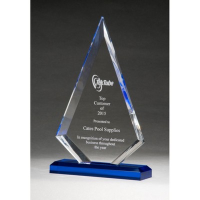 Arrow Acrylic Award with Blue Base, 8 1/2"H