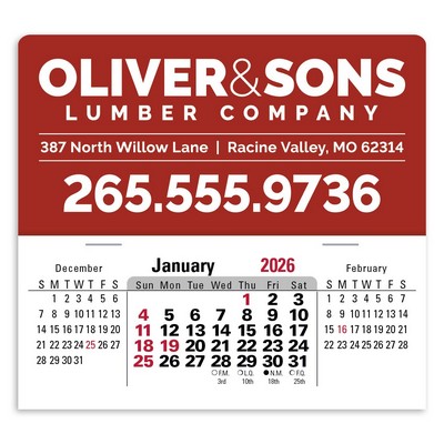 Press-N-Stick XL Header with 3-Month Horizontal Calendar