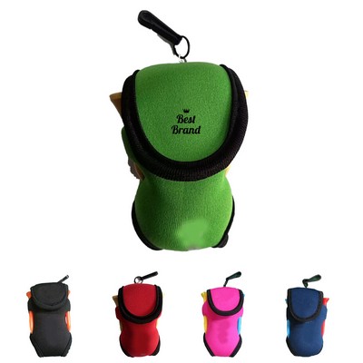 Neoprene Golf Ball Pouch with Carabiner