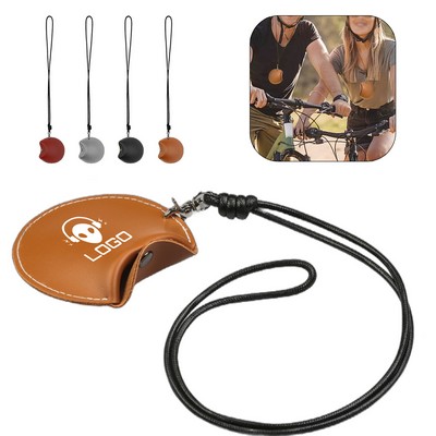 Foldable Leather Earphone Case with Lanyard