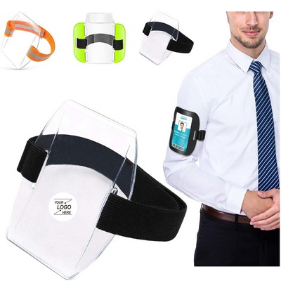 Waterproof Armband Badge with Adjustable Elastic Strap for Office Staff