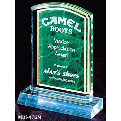 Marble on Clear Acrylic Series Award, 5"x7-3/4", Green
