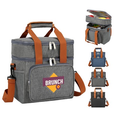 Insulated Lunch Cooler Bag W/ Pockets & Shoulder Strap