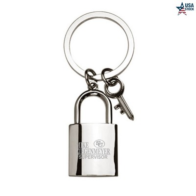 Custom Metal Lock & Key Keychain