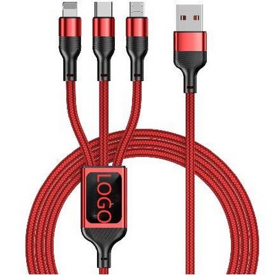 3 in 1 Nylon Braided Multi USB Cable