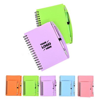 A5 Spiral Notebook With Plastic Hardcover