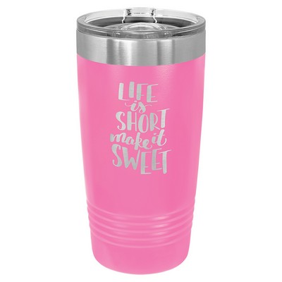 Polar Camel 20 oz. Pink Insulated Ringneck Tumbler