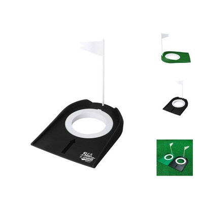 Golf Putting Practice Tool with Realistic Surface and Flag