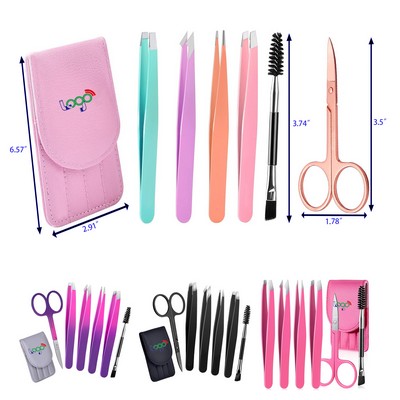 Tweezers Set for Women Eyebrow Tweezers with Curved Scissor for Ingrown Hair