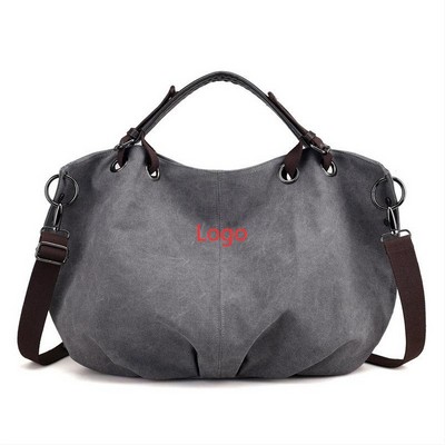 Retro Solid Color Canvas Tote Bag