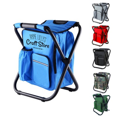 Portable Camping Chair with Cooler Bag