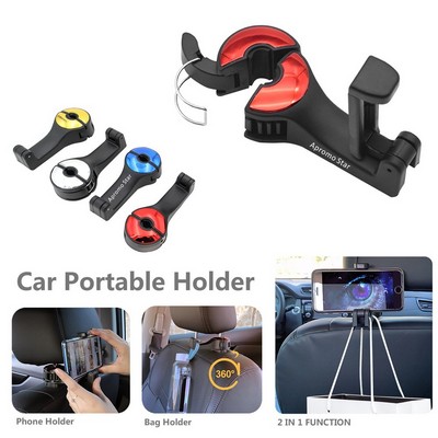 Car Seat Headrest Hooks with Phone Holder