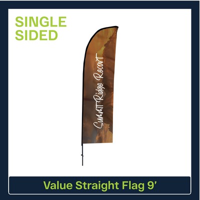 Value 9' Straight Flag - Single Sided Graphic Only