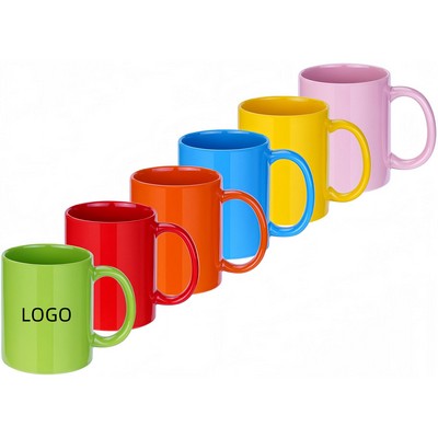 11oz Simple Ceramic Mug With Vibrant Colors