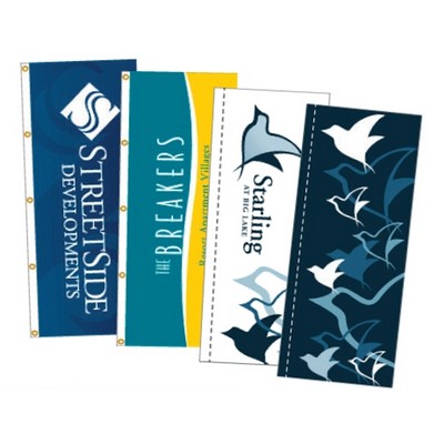 Single Face Reverse Vertical Flag w/Heading And Grommet (6'x2.5')