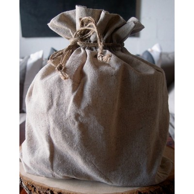 Linen Bag w/Jute Cord (12" x14")