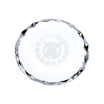Gem-Cut Round Crystal Paperweight