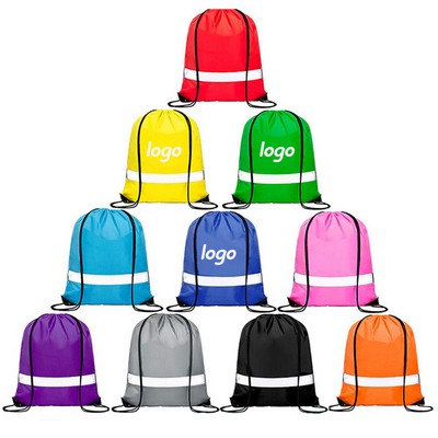 Drawstring Bags Backpack Reflective