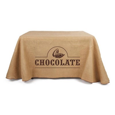 4' Custom Printed Burlap Table Throw - Single Color Print