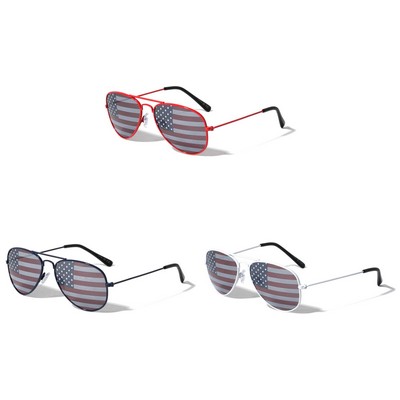 Kids Flag Aviator Sunglasses