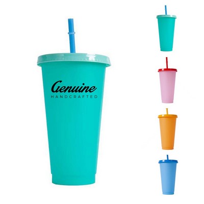 24 Oz Color Changing Temperature Sensitive Plastic Tumbler